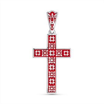 Фото Срібний хрестик з емаллю (арт. 7503/241екпю)