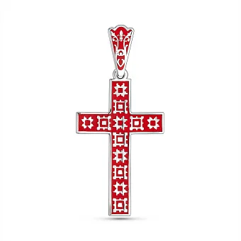 Серебряный крестик с эмалью (арт. 7503/241екпю)