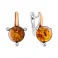Серебряные серьги с янтарем и фианитами (арт. 7202/563ЯС) – изображение 1