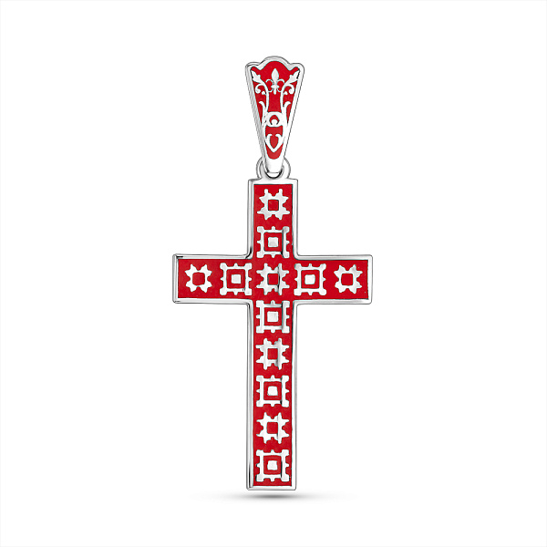 Серебряный крестик с эмалью (арт. 7503/241екпю) – изображение 1