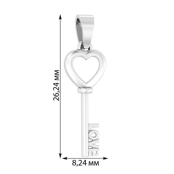 Золотая подвеска Ключик Love (арт. 440649б) – изображение 2