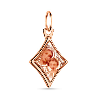 Фото Золотая ладанка «Божья Матерь с младенцем» (арт. 400800)