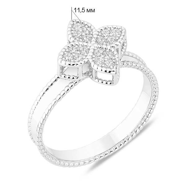 Массивное серебряное кольцо Цветок с фианитами (арт. 7501/8379/10) – изображение 2