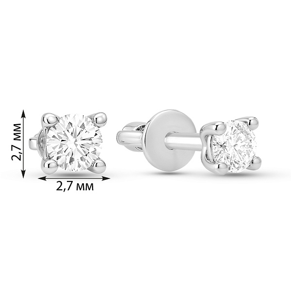 Золотые серьги пусеты с бриллиантами (арт. Т011162010б) – изображение 2