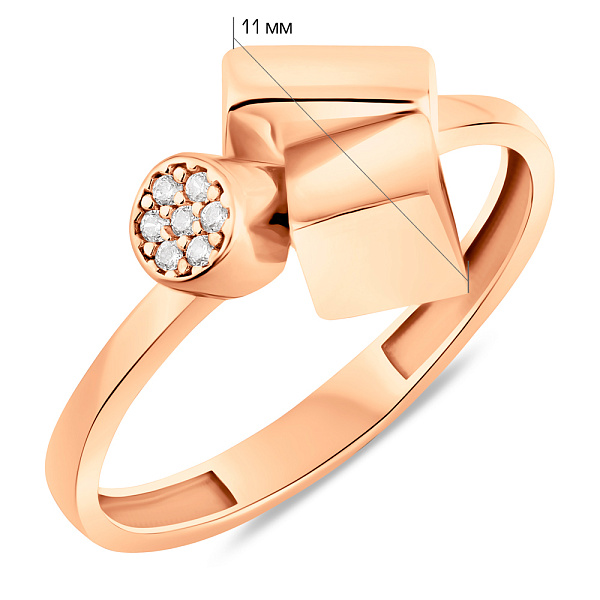 Золотое кольцо с фианитами (арт. 155881) – изображение 4