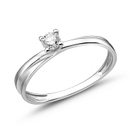 Фото Каблучка для заручин з білого золота з діамантом (арт. К011330015б)