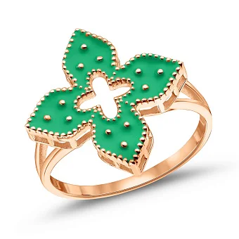 Кольцо из красного золота с эмалью (арт. 156531/15ез)