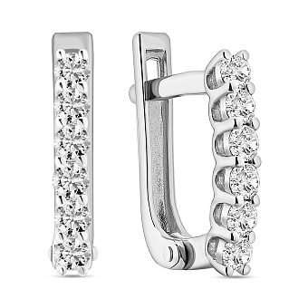 Фото Сережки з білого золота з діамантами (арт. С011077040б)