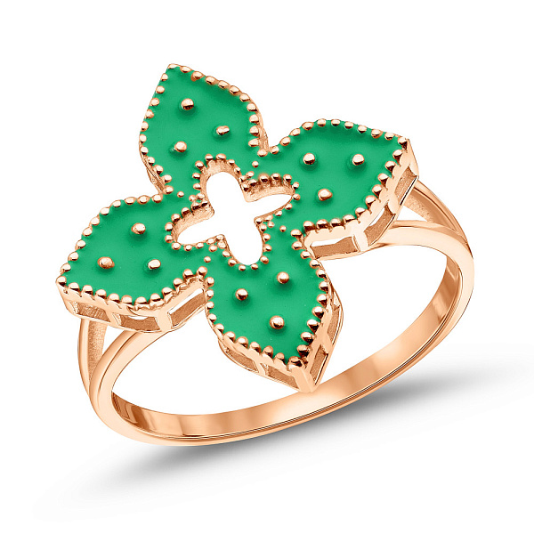 Каблучка з червоного золота з емаллю (арт. 156531/15ез) – зображення 1