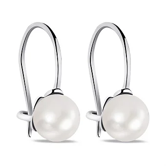 Серебряные серьги с жемчугом  (арт. 7502/С2Ж/256)