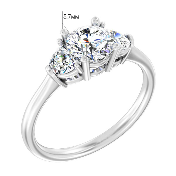 Золота каблучка з діамантами (арт. К01144610236б) – зображення 2