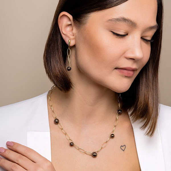 Золотые сережки Francelli с подвеской (арт. 1091318жкр) – изображение 3