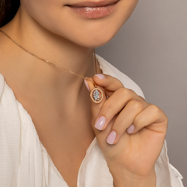 Золотой подвес "Дева" с фианитами (арт. 440669) – изображение 3