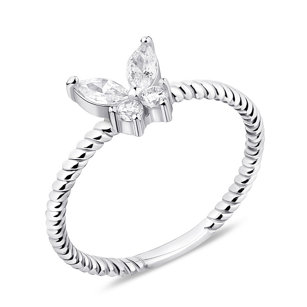Серебряное кольцо Бабочка с фианитами (арт. 7501/6196) – изображение 1