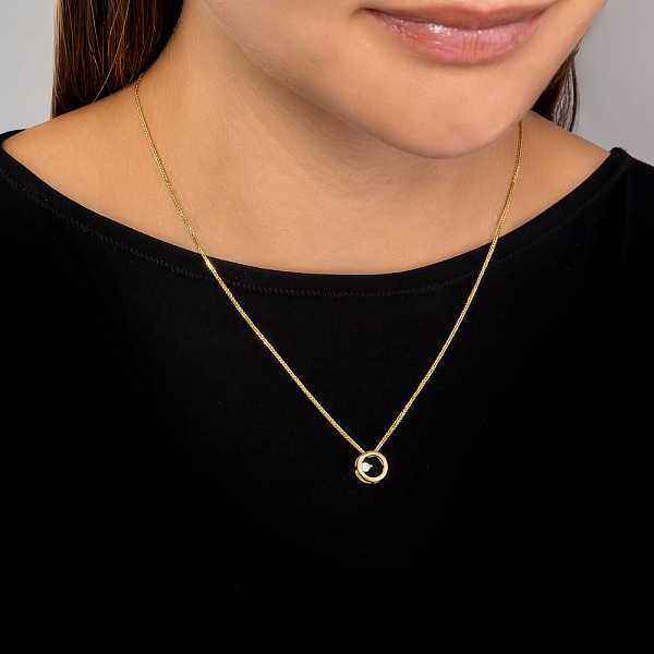 Золотая подвеска с фианитом (арт. 440481ж) – изображение 2