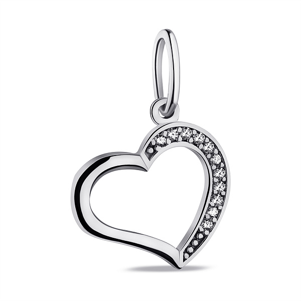 Серебряный кулон Сердце с фианитами (арт. 7503/2-0365.0.2) – изображение 1