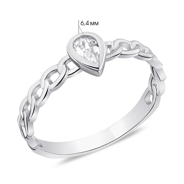 Серебряное кольцо с фианитом (арт. 7501/6488) – изображение 2