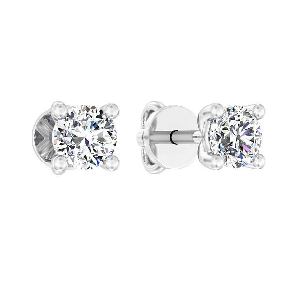 Сережки-пусети з білого золота з діамантами (арт. Т01116206136б) – зображення 1