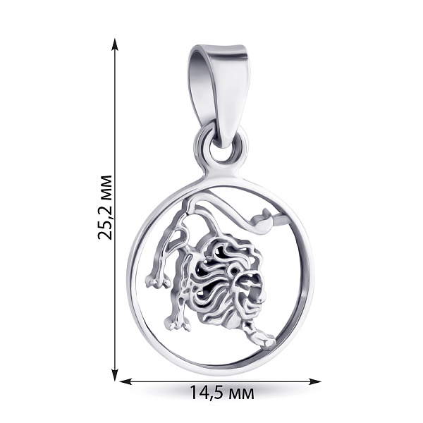 Серебряный подвес "Лев" (арт. 7903/3858лв) – изображение 2