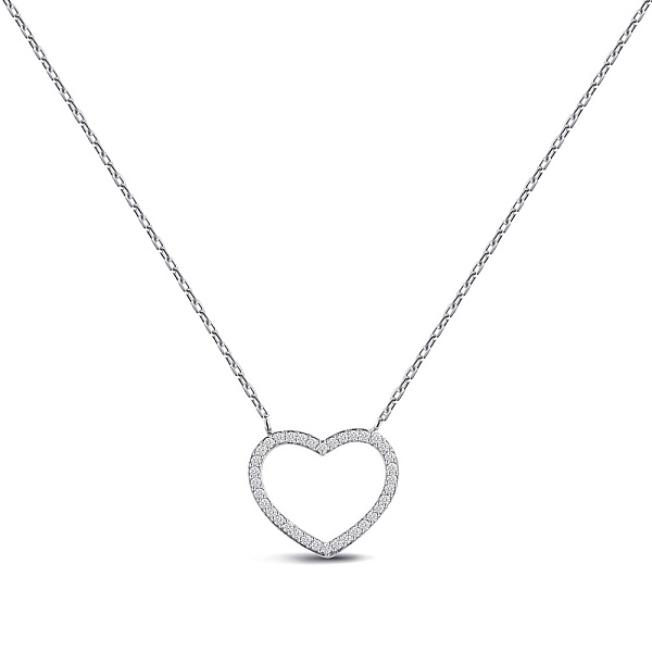 Серебряное колье Сердце с фианитами (арт. 7507/Кл2Ф/3045Ш-48) – изображение 1