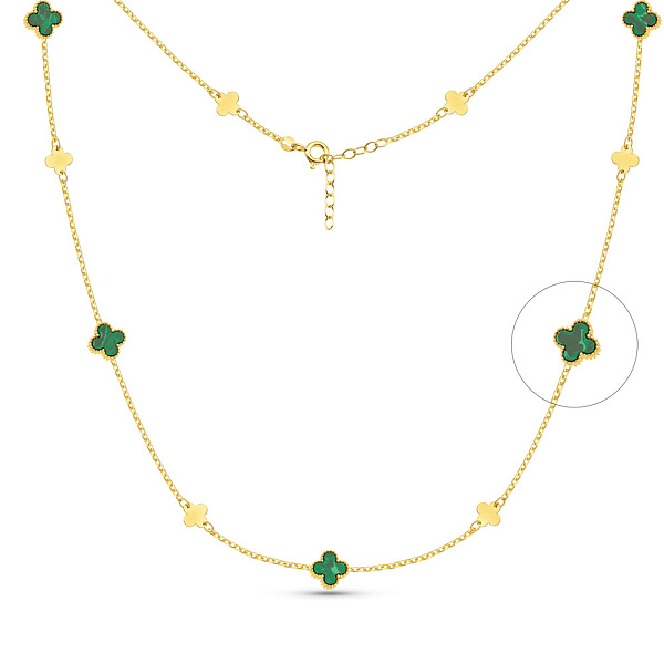 Кольє з жовтого золота з малахітом (арт. 352776/8жмлх) – зображення 1