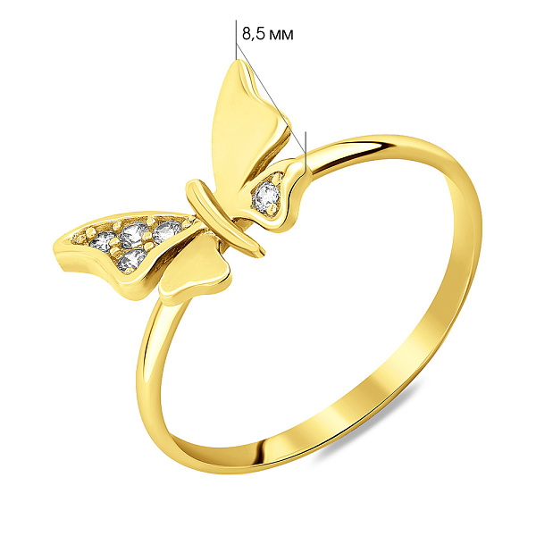 Кольцо Бабочка из желтого золота (арт. 153740ж) – изображение 2