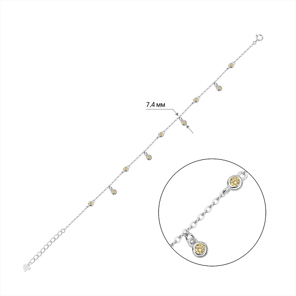 Серебряный браслет с альпинитами (арт. 7509/3131аж) – изображение 2