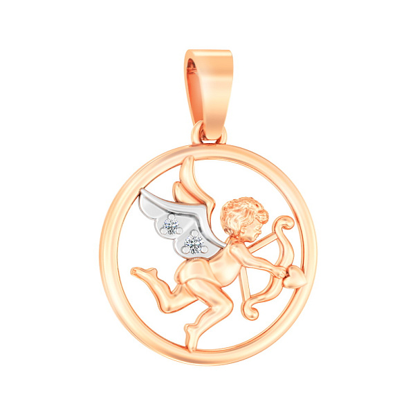 Золотая подвеска Ангел с фианитами (арт. 440619) – изображение 1