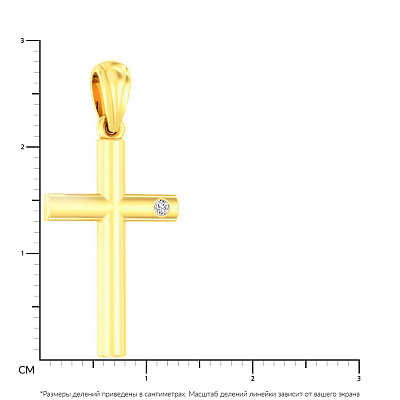 Золотая подвеска-крестик с фианитом (арт. 440637ж)
