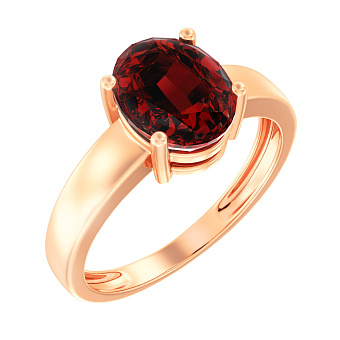 Фото Золотое кольцо с гранатом (арт. 141089Пк)