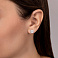 Серьги-пусеты из белого золота (арт. 107098/2б) – изображение 2
