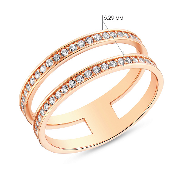 Золотое кольцо с фианитами (арт. 154517) – изображение 2