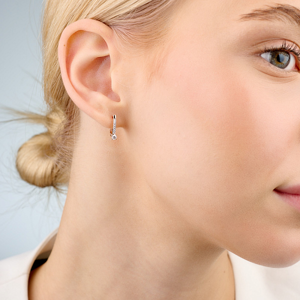 Серьги из красного золота с бриллиантами (арт. С011182020) – изображение 2