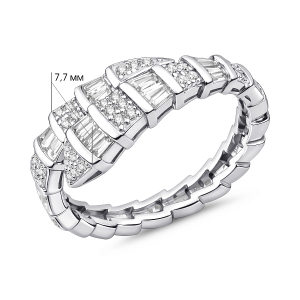 Срібна каблучка Змія з фіанітами (арт. 7501/8498) – зображення 2