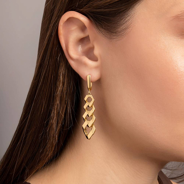 Сережки Ланки з жовтого золота (арт. 1091278ж) – зображення 2