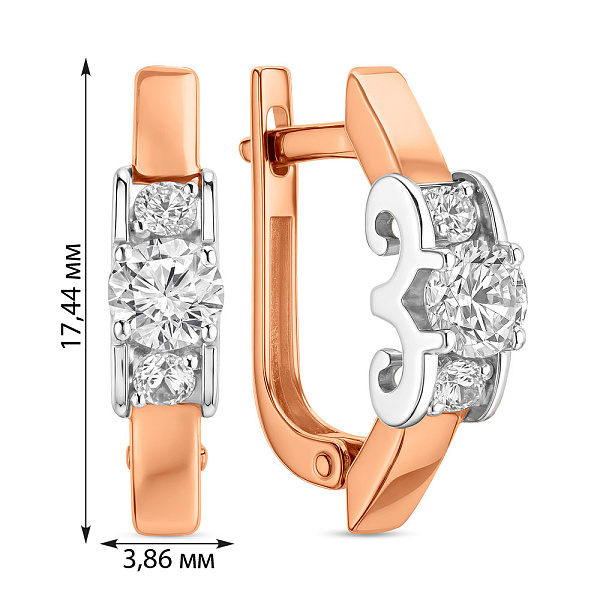 Золоті сережки з фіанітами (арт. 119700) – зображення 2