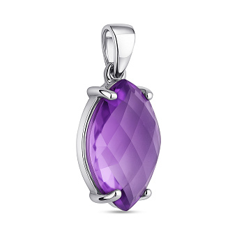 Срібний кулон з великим аметистом (арт. 7503/2179382А)