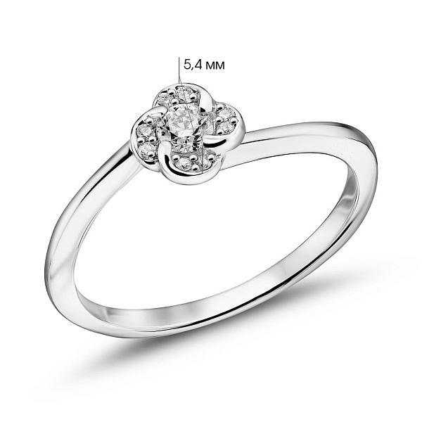 Золота каблучка Квітка з діамантами (арт. К341439010б) – зображення 4