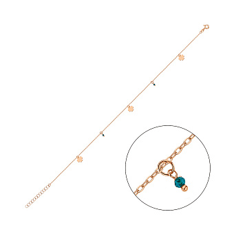 Фото Золотий браслет на ногу з фіанітами (арт. 326986зн)