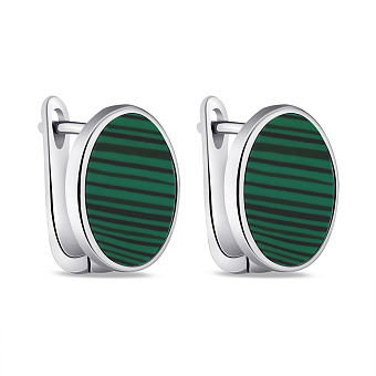 Серебряные серьги с малахитом (арт. 7502/9608млх)