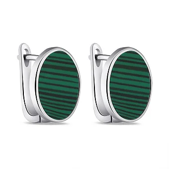 Срібні сережки з малахітом  (арт. 7502/9608млх)