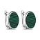 Срібні сережки з малахітом  (арт. 7502/9608млх) – зображення 1