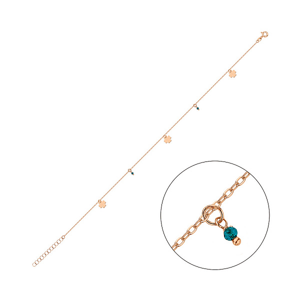 Золотий браслет на ногу з фіанітами (арт. 326986зн) – зображення 1