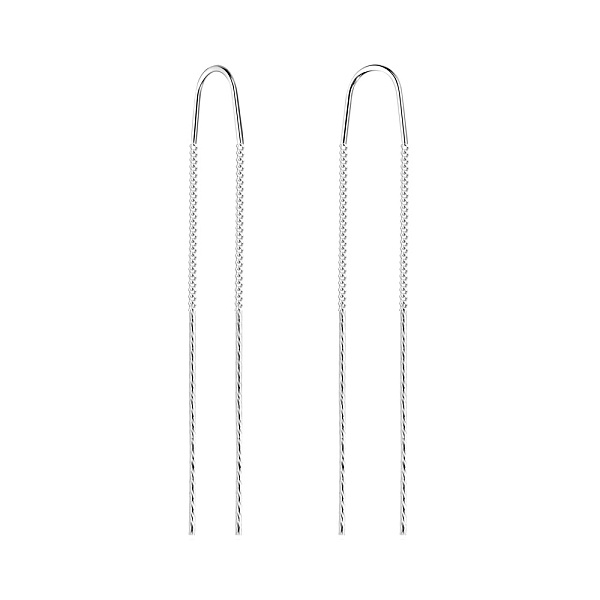 Серьги-протяжки из белого золота (арт. 110657/1б) – изображение 1