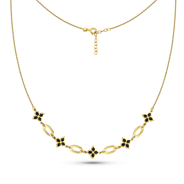 Золотое колье Клевер (арт. 352642жеч) – изображение 2