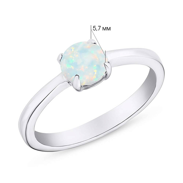 Срібна каблучка з опалом (арт. 7501/1819Поб) – зображення 2