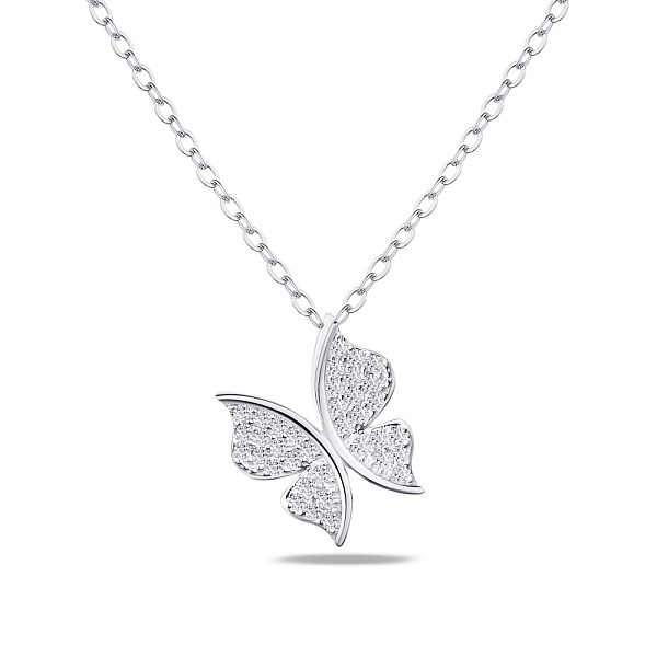 Колье "Бабочка" из серебра с фианитами (арт. 7507/1186) – изображение 1