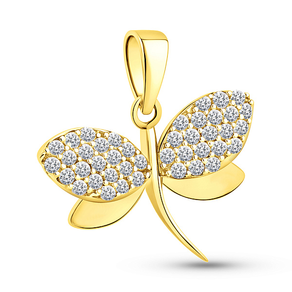 Подвес из желтого золота с фианитами (арт. 421689ж) – изображение 1