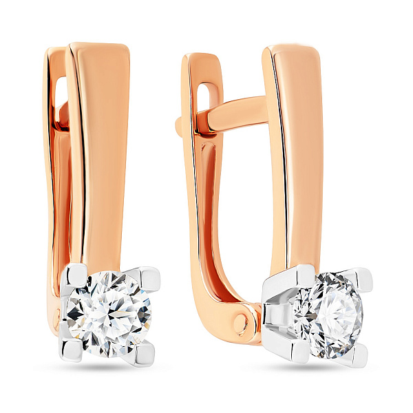 Золоті сережки з діамантами (арт. С01111408146) – зображення 1