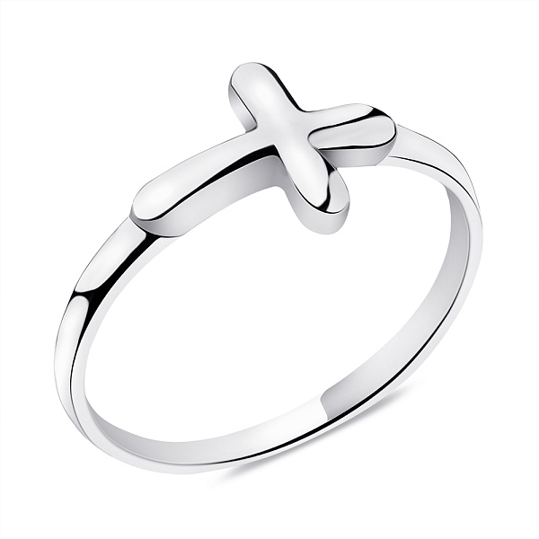 Серебряное кольцо Крестик без камней (арт. 7501/4821) – изображение 1